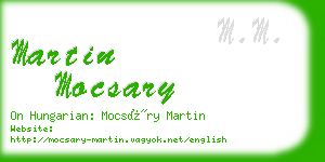martin mocsary business card